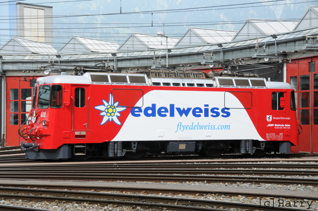 Ge 4/4 II 618
03.05.2013 Neue Werbung "Edelweiss Air"

