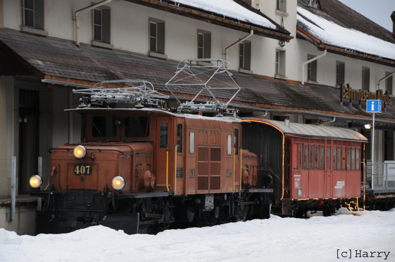 Ge 6/6 I 407 und Xk 9063
