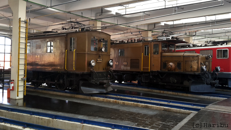 Ge 2/4 222 und Ge 6/6 I 414
