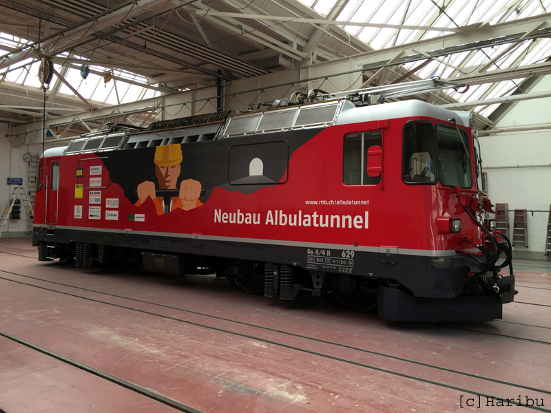 Ge 4/4 II 629
08.09.2016 Neue Werbung: Albulatunnel II
