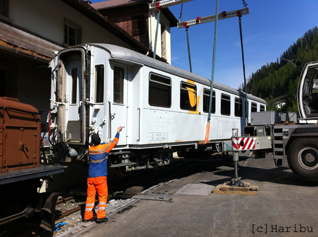 WS 3902
24.05.2012 Entfernen des WS 3902 vom Bahnmuseum Bergün
30.10.2014 Abbruch
