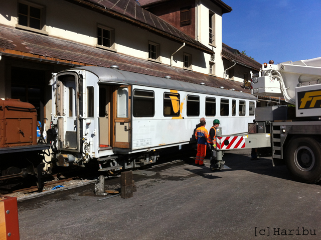 WS 3902
24.05.2012 Entfernen des WS 3902 vom Bahnmuseum Bergün
30.10.2014 Abbruch
