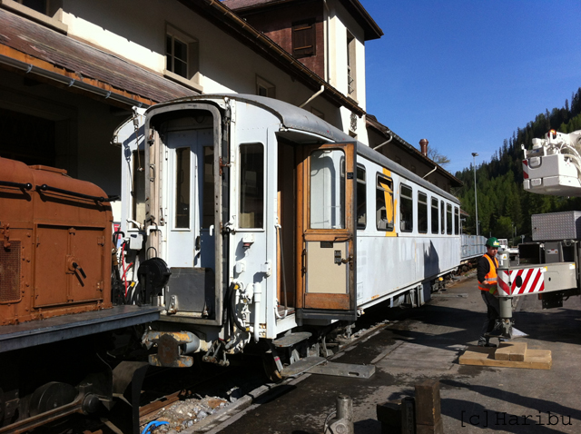WS 3902
24.05.2012 Entfernen des WS 3902 vom Bahnmuseum Bergün
30.10.2014 Abbruch
