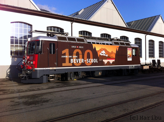 Ge 4/4 II 620
23.04.2013 Neue Werbung: "100 Jahre Bever-Scuol"
