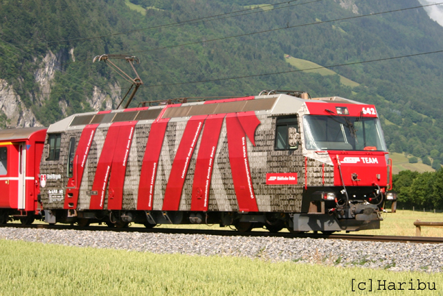 Ge 4/4 III 642
Neue Werbung "RhB Team" am 9.6.09
