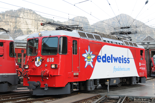 Ge 4/4 II 618
03.05.2013 Neue Werbung "Edelweiss Air"
