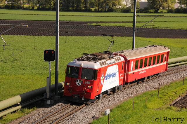 Ge 4/4 II 618
03.05.2013 Neue Werbung "Edelweiss Air"

