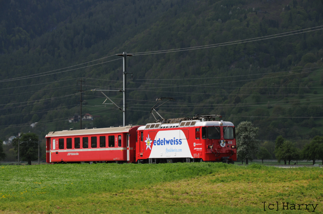 Ge 4/4 II 618
03.05.2013 Neue Werbung "Edelweiss Air"
