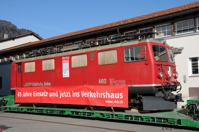 Ge 4/4 I 602
07.03.2012 Leihgabe ans Verkehrshaus Luzern
16.11.2015 zurück aus Verkehrshaus zur RhB
