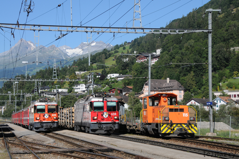 Ge 4/4 II 622 / 624, Tm 2/2 115
