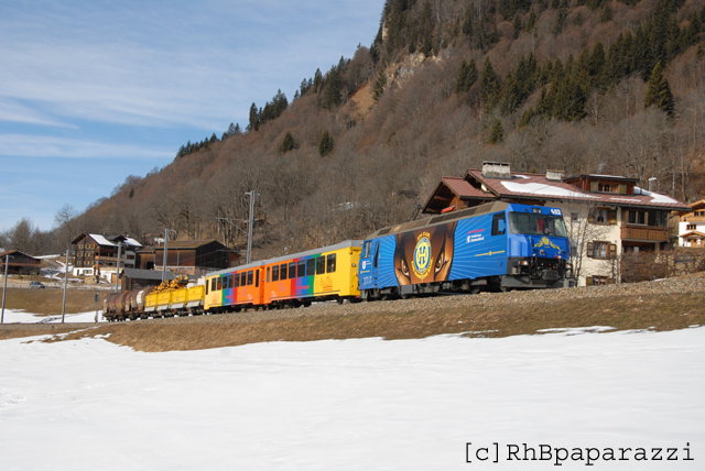 Testzug bei Klosters Dorf
