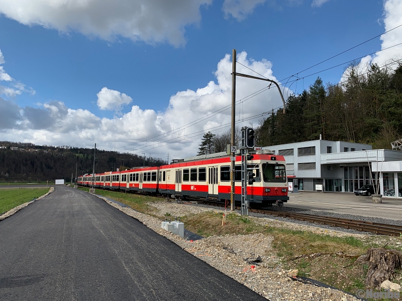 06.04.2021 Abgestellte Züge der WB in Bad Bubendorf

