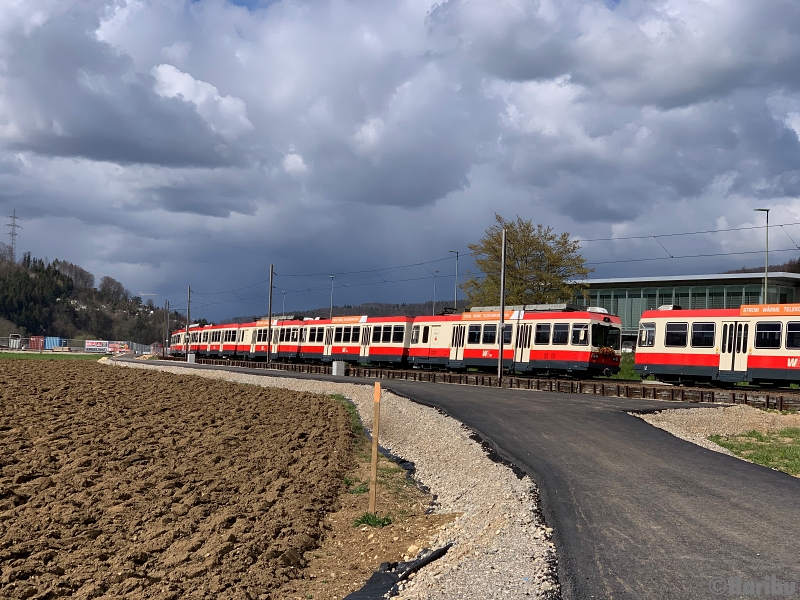 06.04.2021 Abgestellte Züge der WB in Bad Bubendorf
