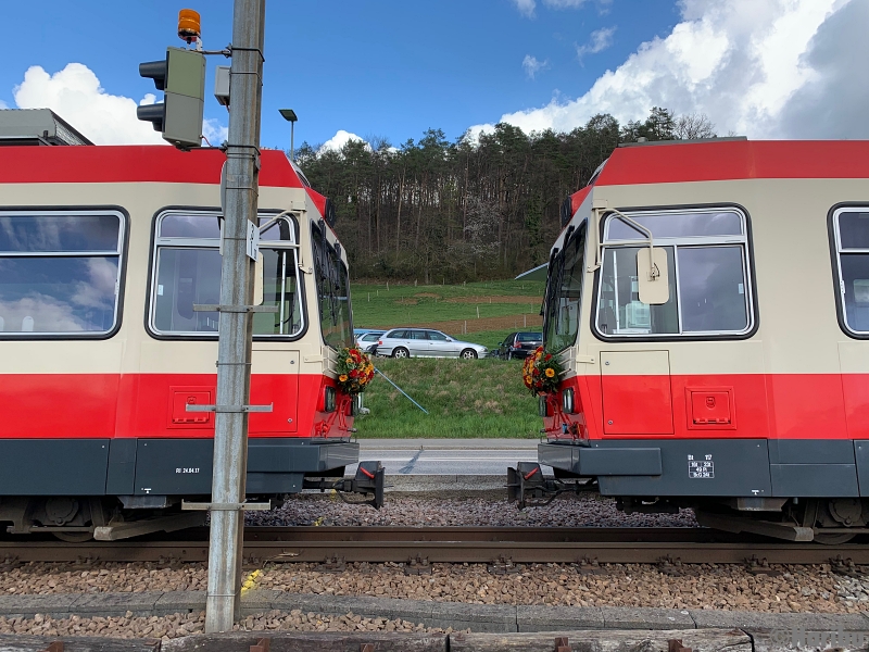 06.04.2021 Abgestellte Züge der WB in Bad Bubendorf
