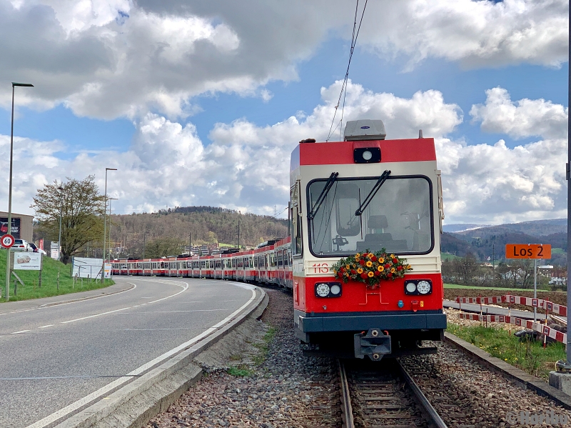 06.04.2021 Abgestellte Züge der WB in Bad Bubendorf
