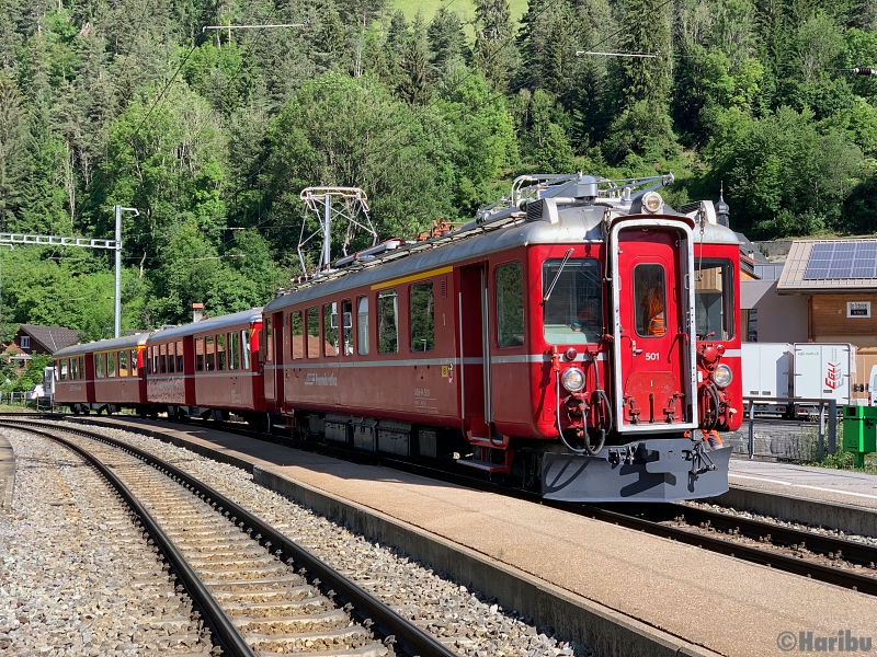 ABe 4/4 501, A 1251, B 2302
12.06.2020: Testfahrt nach Revision von Landquart nach Davos und zurück.
