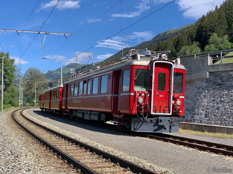 ABe 4/4 501, A 1251, B 2302
12.06.2020: Testfahrt nach Revision von Landquart nach Davos und zurück.
