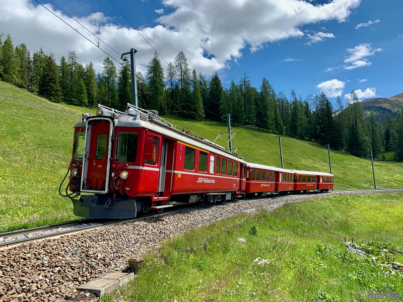 ABe 4/4 501, A 1251, B 2302
12.06.2020: Testfahrt nach Revision von Landquart nach Davos und zurück.
