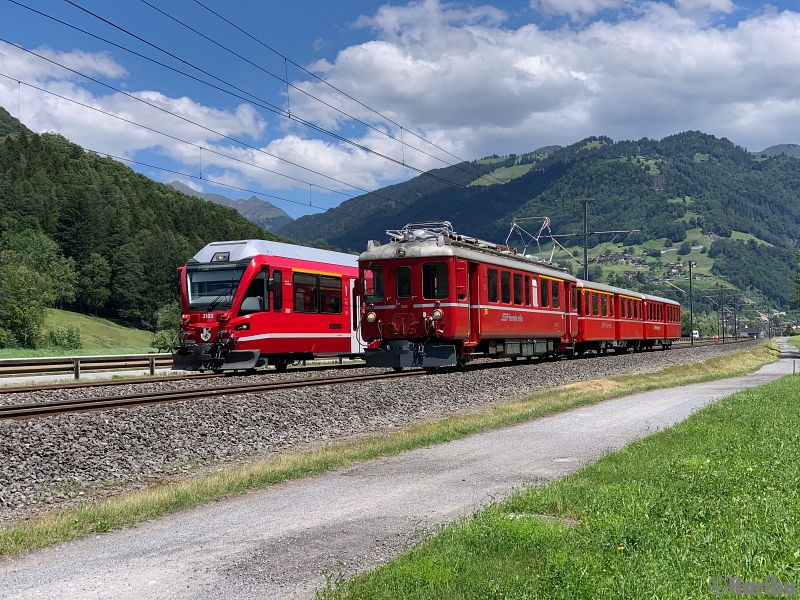 ABe 4/4 501, A 1251, B 2302
12.06.2020: Testfahrt nach Revision von Landquart nach Davos und zurück.
