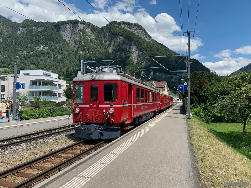 ABe 4/4 501, A 1251, B 2302
12.06.2020: Testfahrt nach Revision von Landquart nach Davos und zurück.
